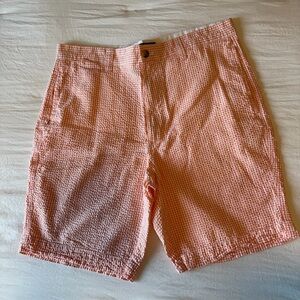 Men's Seersucker Orange Shorts